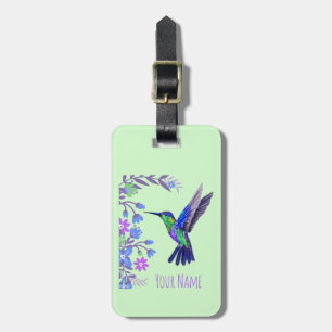 Étiquette À Bagage Colibri Design Fleurs Botaniques Amateurs d'oiseau