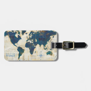 Étiquette À Bagage Collage de carte du monde