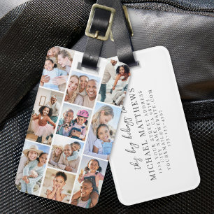 Étiquette À Bagage Collage de photos simple et élégant
