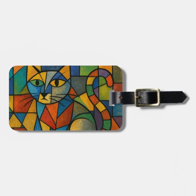 Étiquette À Bagage collage de picasso cat (Devant horizontal)