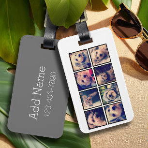 Étiquette À Bagage Collage Instagram personnalisé de 8 photos avec te