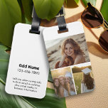 Étiquette À Bagage Collage photo minimal moderne 3 avec informations<br><div class="desc">Photo College et simples blocs de texte pour votre type. Un design moderne et minimaliste avec un type noir sur un arrière - plan blanc pour vos coordonnées. Une façon unique de capturer des souvenirs et de les partager avec vos amis et votre famille.</div>