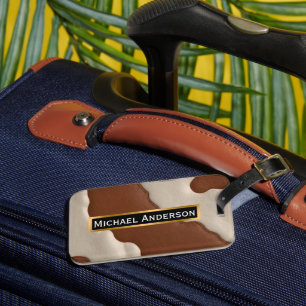 Étiquette À Bagage Collection de luxe élégante en cuir de vache synth