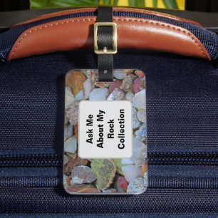 Étiquette À Bagage Collection de roches, passionné, demandez-moi de p