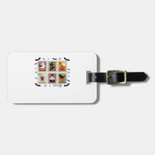 Étiquette À Bagage Collection de timbres de chat Halloween vintage T-
