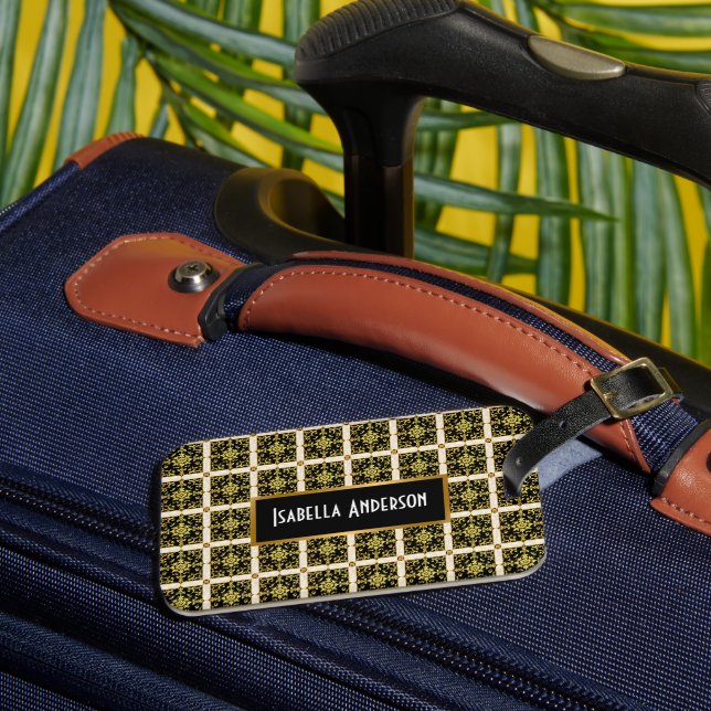 Étiquette À Bagage Collection Florale Luxe Moderne (Insitu Rectoal 3)
