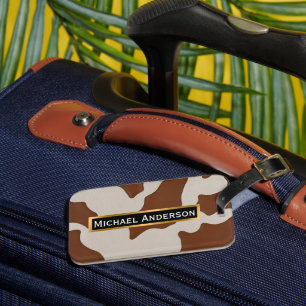 Étiquette À Bagage Collection Tendance Luxe Cuir de Vache Faux Élégan