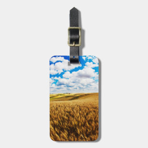 Étiquette À Bagage Collines à rouleaux de blé mûr
