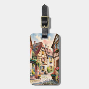 Étiquette À Bagage Colmar France Alsace Village Art Aquarelle Voyage