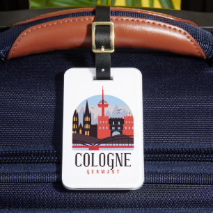 Étiquette À Bagage Cologne Allemagne Vintage Cityscape