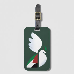 Étiquette À Bagage colombe de paix avec le drapeau palestinien