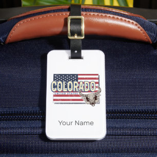 Étiquette À Bagage Colorado États-Unis Retro State Map Vintage USA