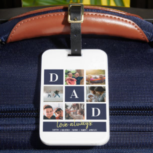 Étiquette À Bagage Colorbloc de la marine personnalisée Papa Famille 