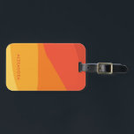 Étiquette À Bagage Coloré Géométrique Retro Rayures Orange Soleil<br><div class="desc">Préparez-vous pour vos prochaines vacances d'été ! Ce design est composé d'un design graphique coloré d'inspiration rétro avec des bandes géométriques fluides dans une palette de couleurs audacieuses,  orange,  jaune et rouge. Une étiquette bagage pour les voyages vers des destinations ensoleillées! Customisez-le de votre propre nom.</div>