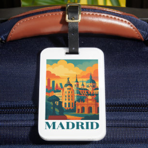 Étiquette À Bagage Coloré Madrid Espagne Vintage voyage