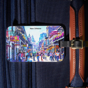 Étiquette À Bagage Coloré Nouvelle-Orléans Louisiane Quartier Françai