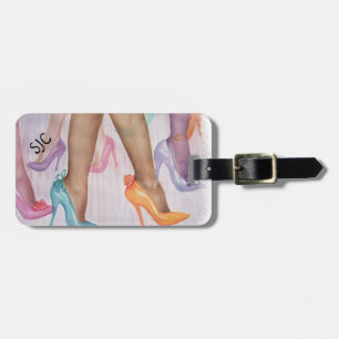 ÉTIQUETTE À BAGAGE COLORÉ TÊTES DE FILLES HI PERSONNALISÉES BAGAGES