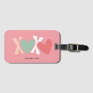 Étiquette À Bagage Coloré "XOXO" Saint-Valentin