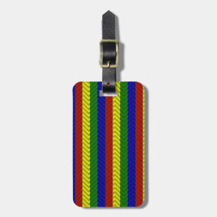 Étiquette À Bagage Coloris primaires Herringbone