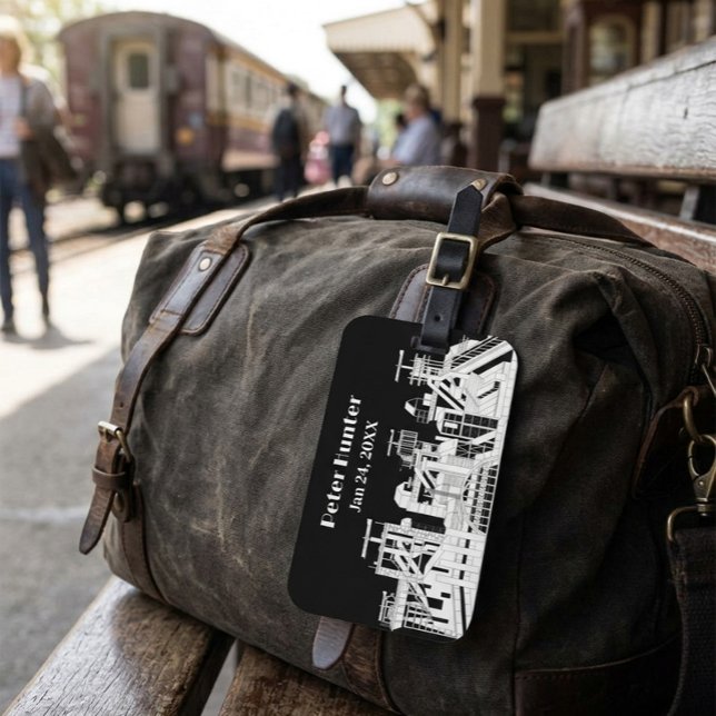 Étiquette À Bagage Combinat métallurgique industriel sur mesure Silho (Créateur téléchargé)