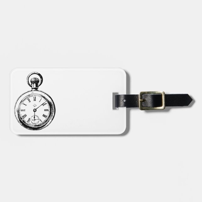 Étiquette À Bagage Comme l'illustration de montre de poche Clockwork (Devant horizontal)