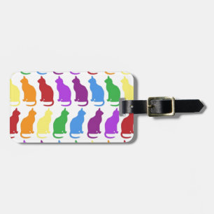 Étiquette À Bagage Concepteur chic de chatons d'arc-en-ciel