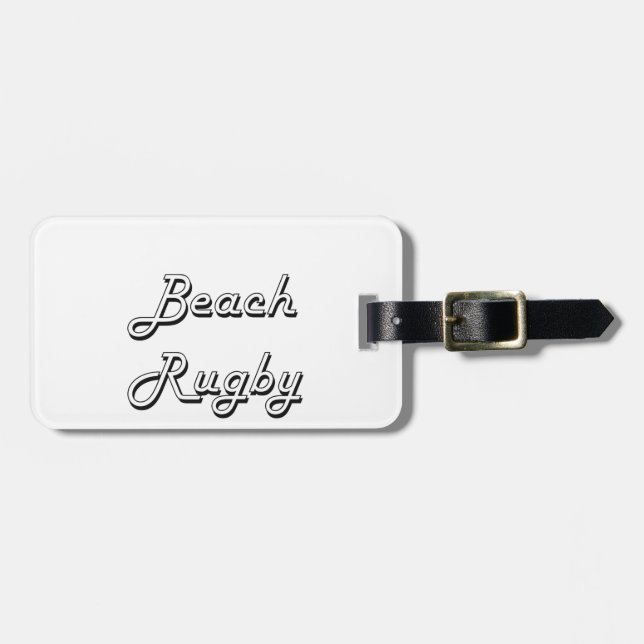 Étiquette À Bagage Conception classique de rugby de plage rétro (Devant horizontal)