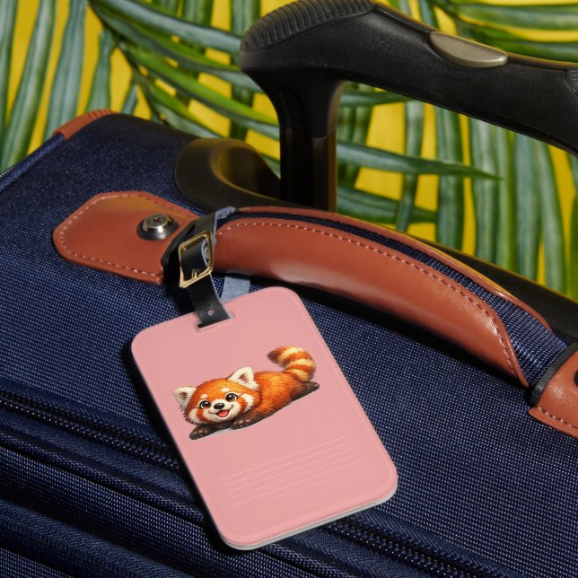Étiquette À Bagage Conception d'animal Kawaii de Panda Rouge Mignon s (Insitu Rectoal 1)