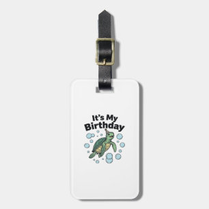 Étiquette À Bagage Conception de chemise d'anniversaire de tortue mar