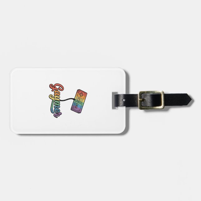 Étiquette À Bagage Conception de chemise vectorielle Gaymer Rainbow G (Devant horizontal)