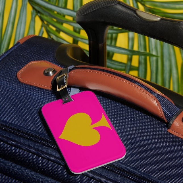 Étiquette À Bagage Conception de fond rose et Pique en or (Insitu Rectoal 1)