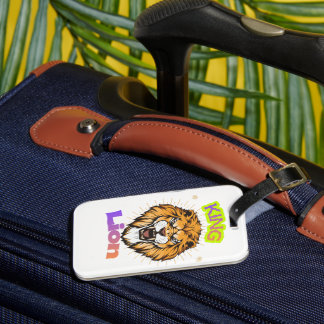 Étiquette À Bagage Conception de portrait couronné du lion roi majest
