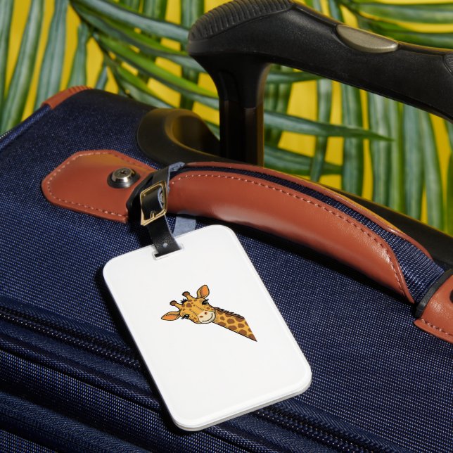 Étiquette À Bagage Conception de T-shirt de girafe qui regarde discrè (Insitu Rectoal 1)