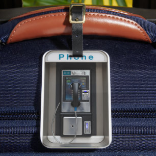 Étiquette À Bagage Conception de téléphone public rétro, Art de cabin