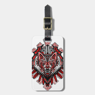 Étiquette À Bagage Conception de totem tribal Haida Loup