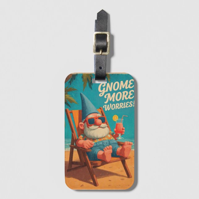 Étiquette À Bagage Conception de vacances à la plage de gnome de styl (Devant Vertical)