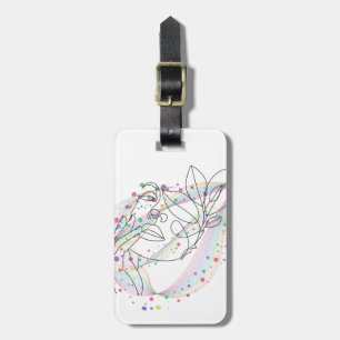 Étiquette À Bagage Conception de visage dessinée en ligne design arti