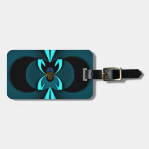 Étiquette À Bagage Conception de voyants cyan et noir de bord coupant