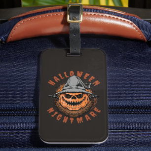 Étiquette À Bagage Conception d'épouvantail de citrouille d'Halloween