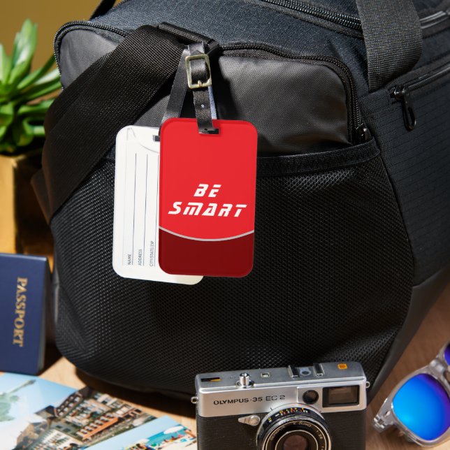 Étiquette À Bagage Conception des balises de voyage avec Be SMART (Recto & Verso)