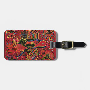 Étiquette À Bagage Conception Kuna Indien Colombe Design