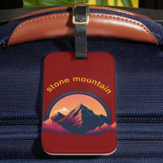 Étiquette À Bagage Conception minimaliste de la montagne de pierre -