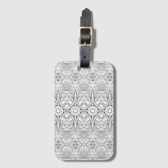 Étiquette À Bagage Conception tribale de Zendoodle (Devant Vertical)