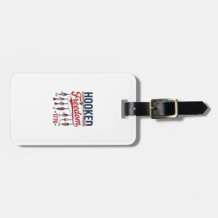 Étiquette À Bagage Conçu pour le T-shirt de pêche patriotique accro à