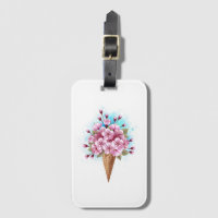 Cône rose Sakura crème glacée gaufre