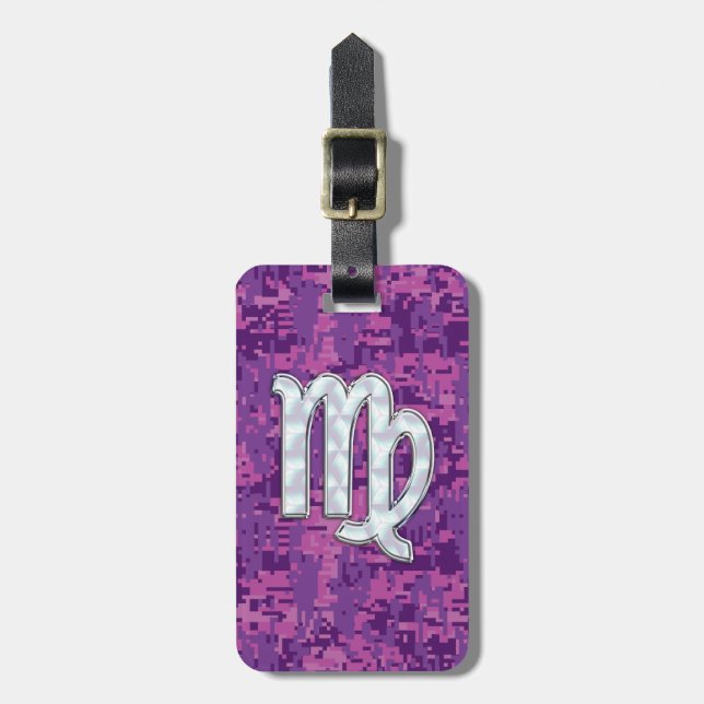 Étiquette À Bagage Connexion Virgo Zodiac sur Camouglage numérique ro (Devant Vertical)