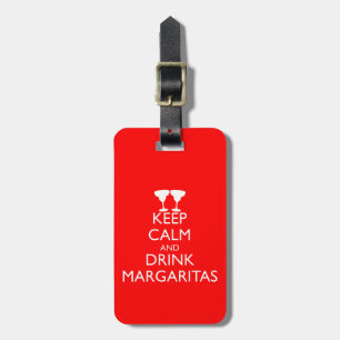 ÉTIQUETTE À BAGAGE CONSERVER LE CALME ET BOIRE LES MARGARITAS