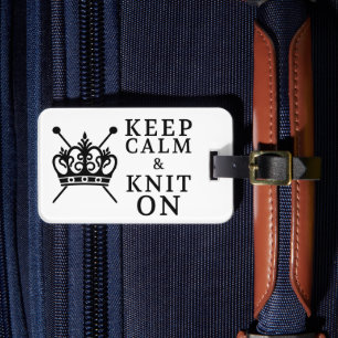 Étiquette À Bagage Conserver Le Knit Calme Sur L'Artisanat / Logo De