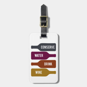 Étiquette À Bagage Conserver l'eau Boire du vin