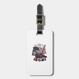 Étiquette À Bagage Construction Patriotique USA Vintage